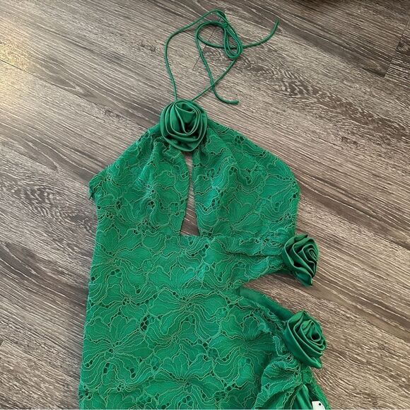For Love and Lemons Casey Mini Dress in Green New - Picture 5 of 9